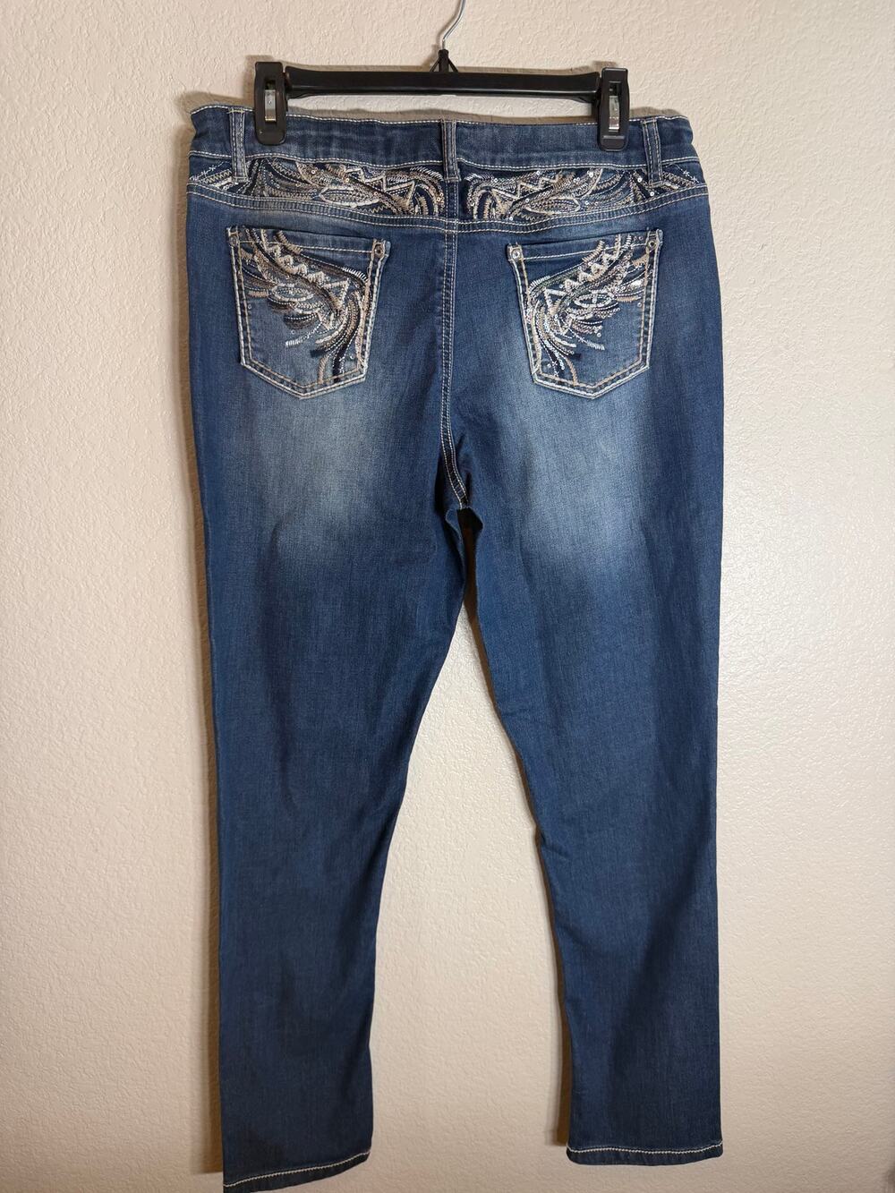 Arizona Jean Co Jeans Girls Size 18.5 Plus Skinny Embellished